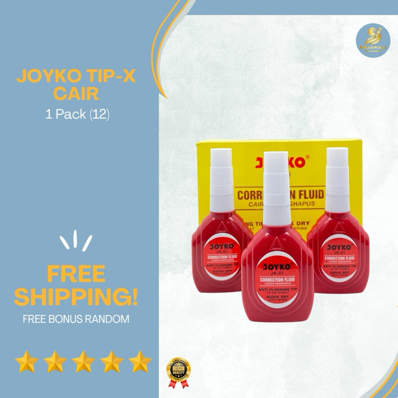 

Tipe-X Cair Joyko 1 Pack (12) Harga Terjangkau | Free Bonus Random!!