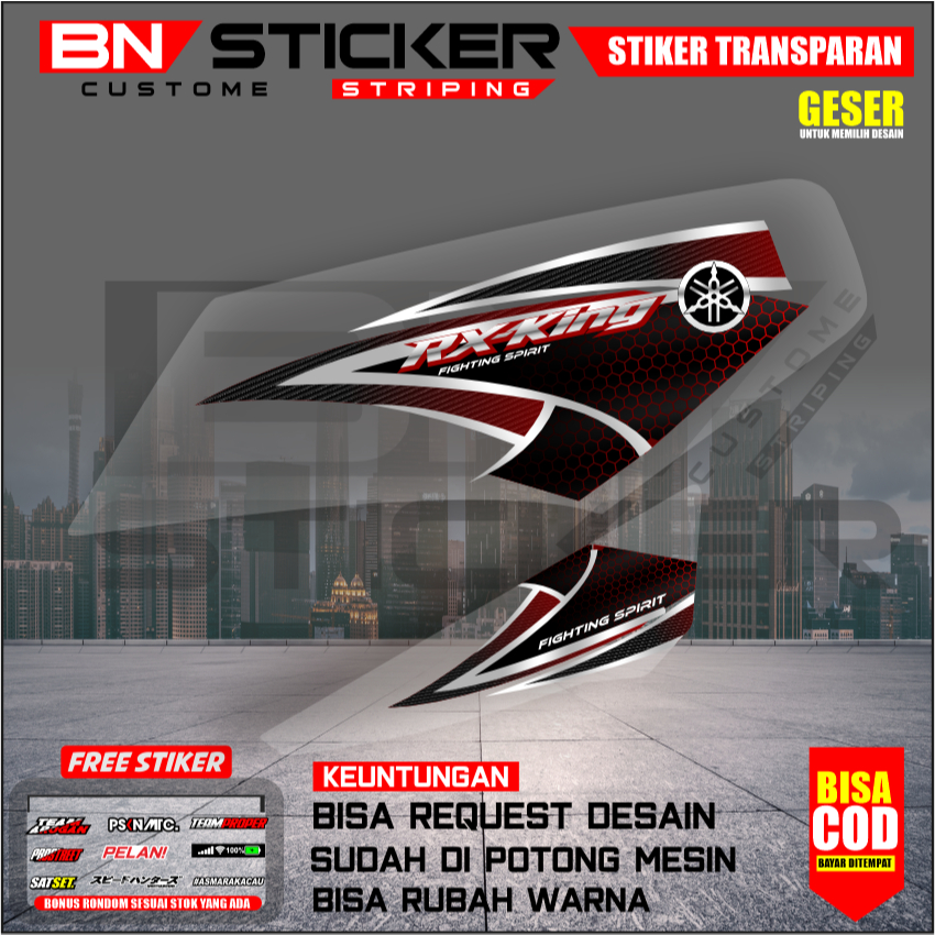 STRIPING DECAL RX KING FACELIFT CUSTOM TRANSPARAN STRIPING RX KING VIRAL UV PREMIUM MAX DECAL IX-24