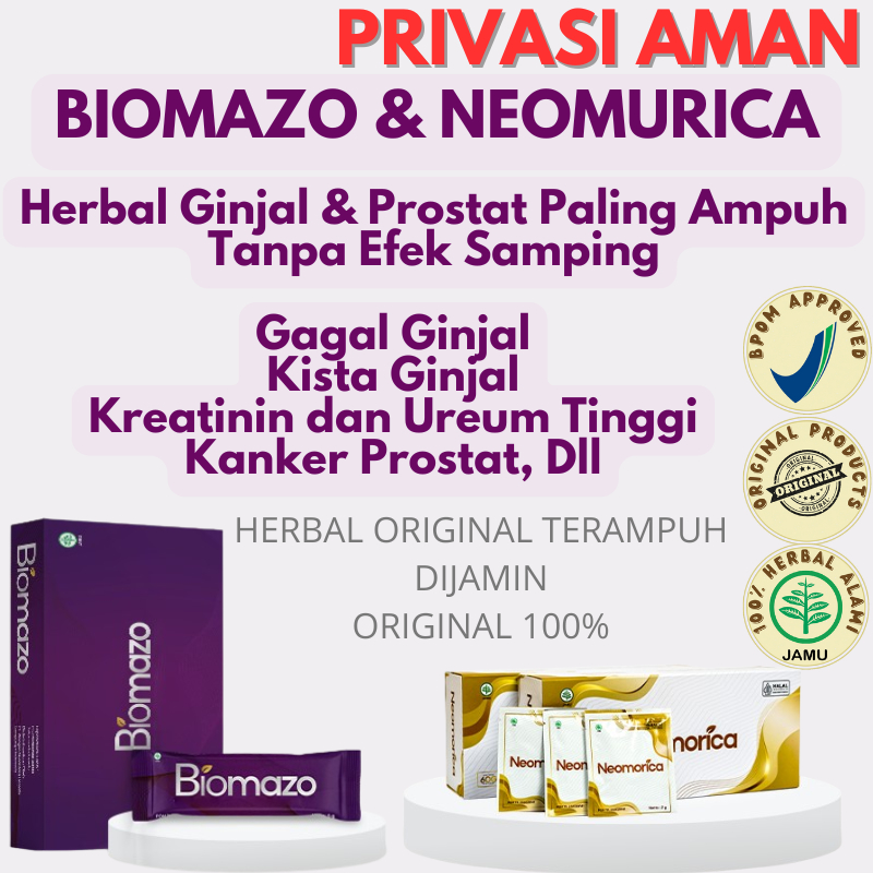 BIOMAZO & NEOMORICA Herbal Ampuh Mengobati Masalah Ginjal, Batu Ginjal, Gagal Ginjal, Prostat, ISK, 