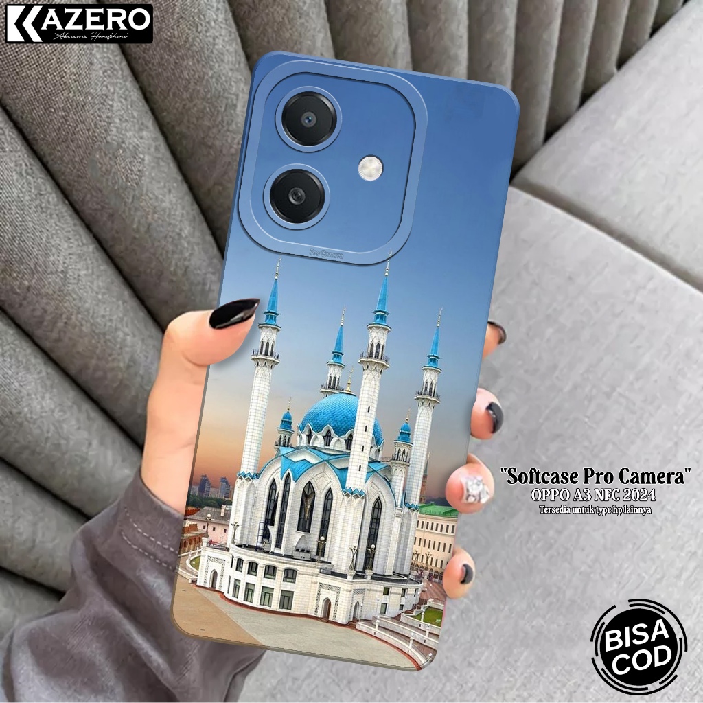 KAZERO Softcase OPPO A3 NFC 2024 Fashion Case Masjid Case OPPO A3 NFC 2024 Silikon Pro Camera Kesing
