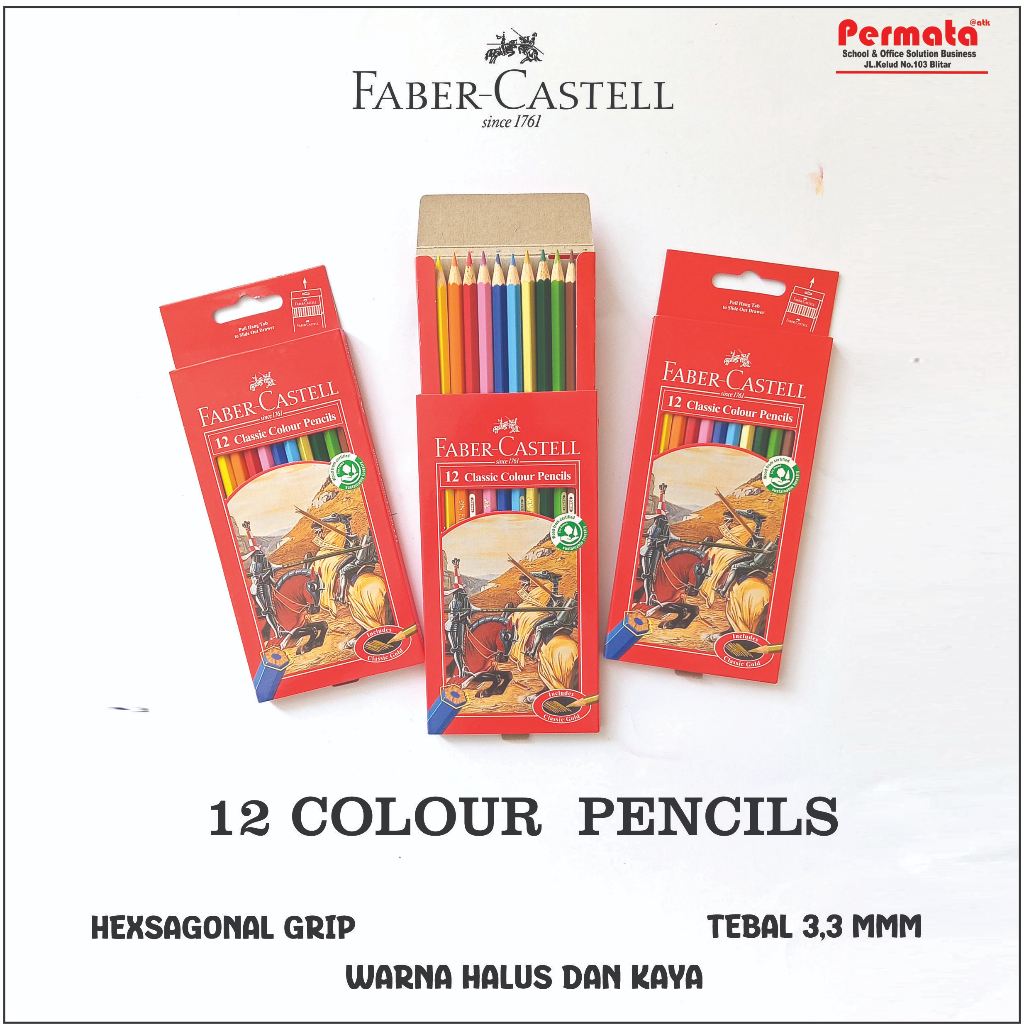 

Pensil Warna Faber Castell Classic 12 Warna / Classic Colour Pencil / Ukuran Panjang