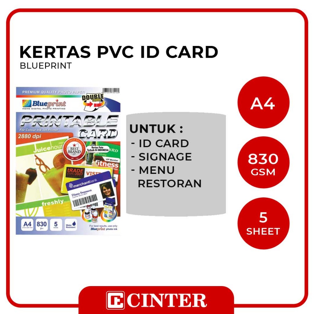 

BLUEPRINT - KERTAS PRINTABLE ID CARD / KERTAS PVC UKURAN A4 SILVER & GOLD