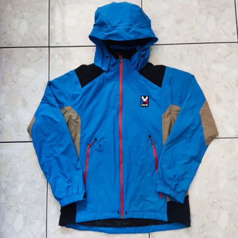 Jaket outdoor, dry edge, waterproof, coksu, biru, size s, millet, Mlimited