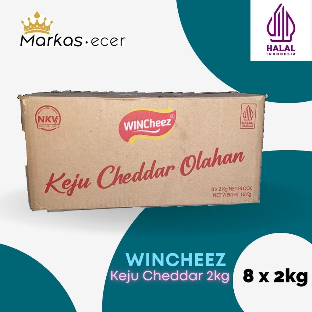 

Keju WinCheez Cheddar 2kg Karton Murah Olahan Keju Balok