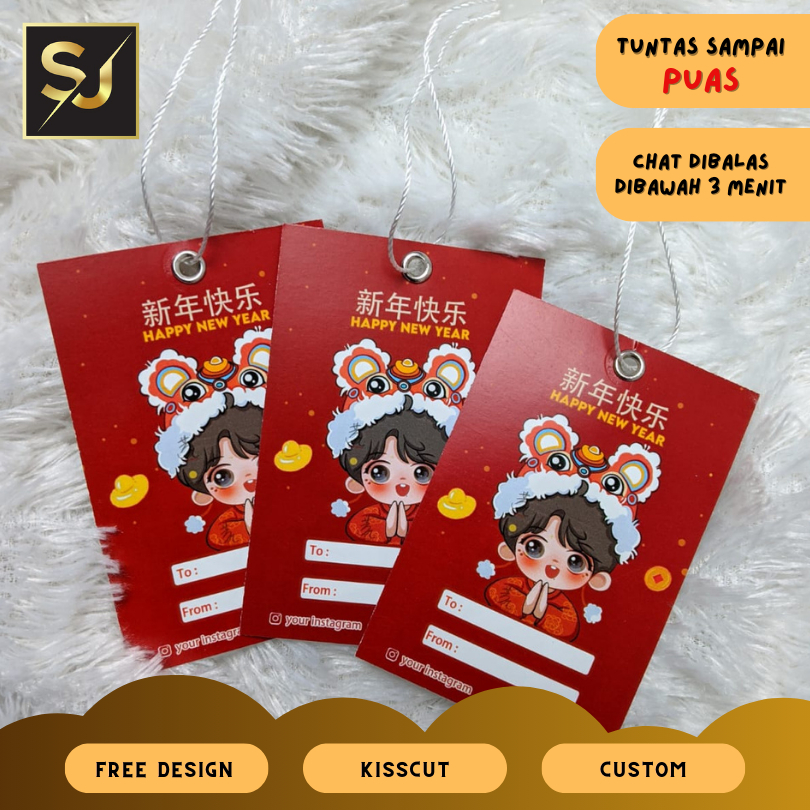 

Hang Tag Baju Edisi Imlek CNY Chinese New Year Label Cetak Hangtag Merek Kemasan Produk Online Shop