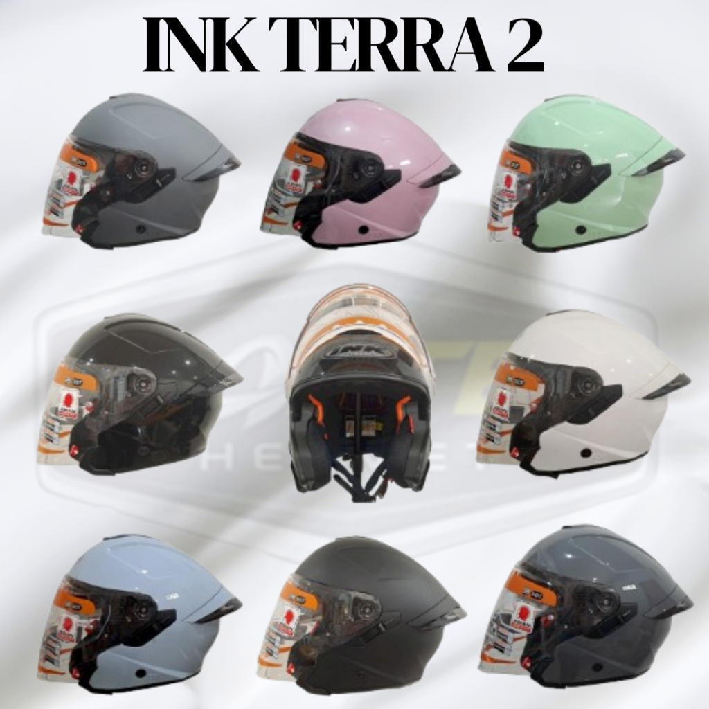 HELM INK TERRA 2 DOUBLE VISOR/ HELM HALF FACE INK ORIGINAL