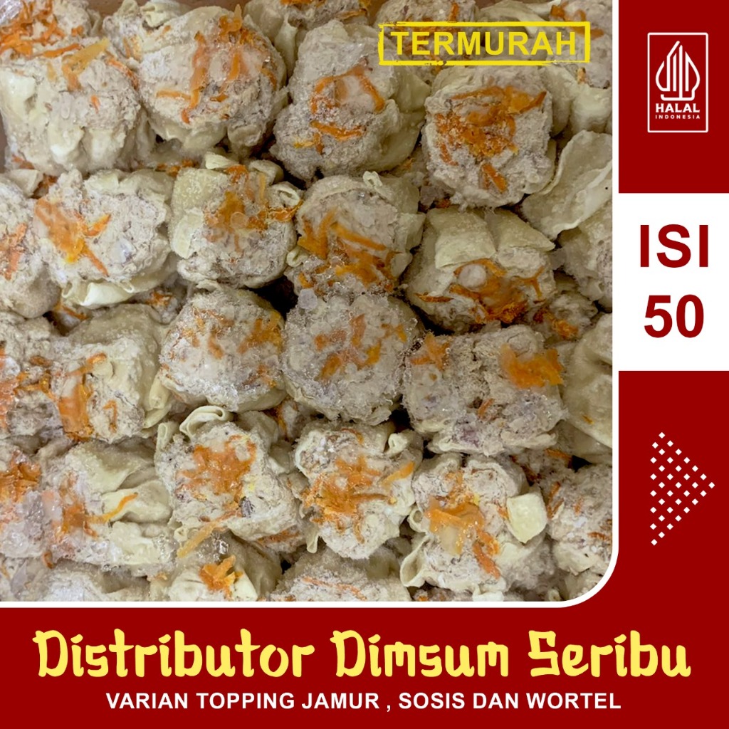 

Dimsum Seribu Topping Mix - Dimsum Isi 50 pcs (18-20 gr/pcs) - BPOM - Halal