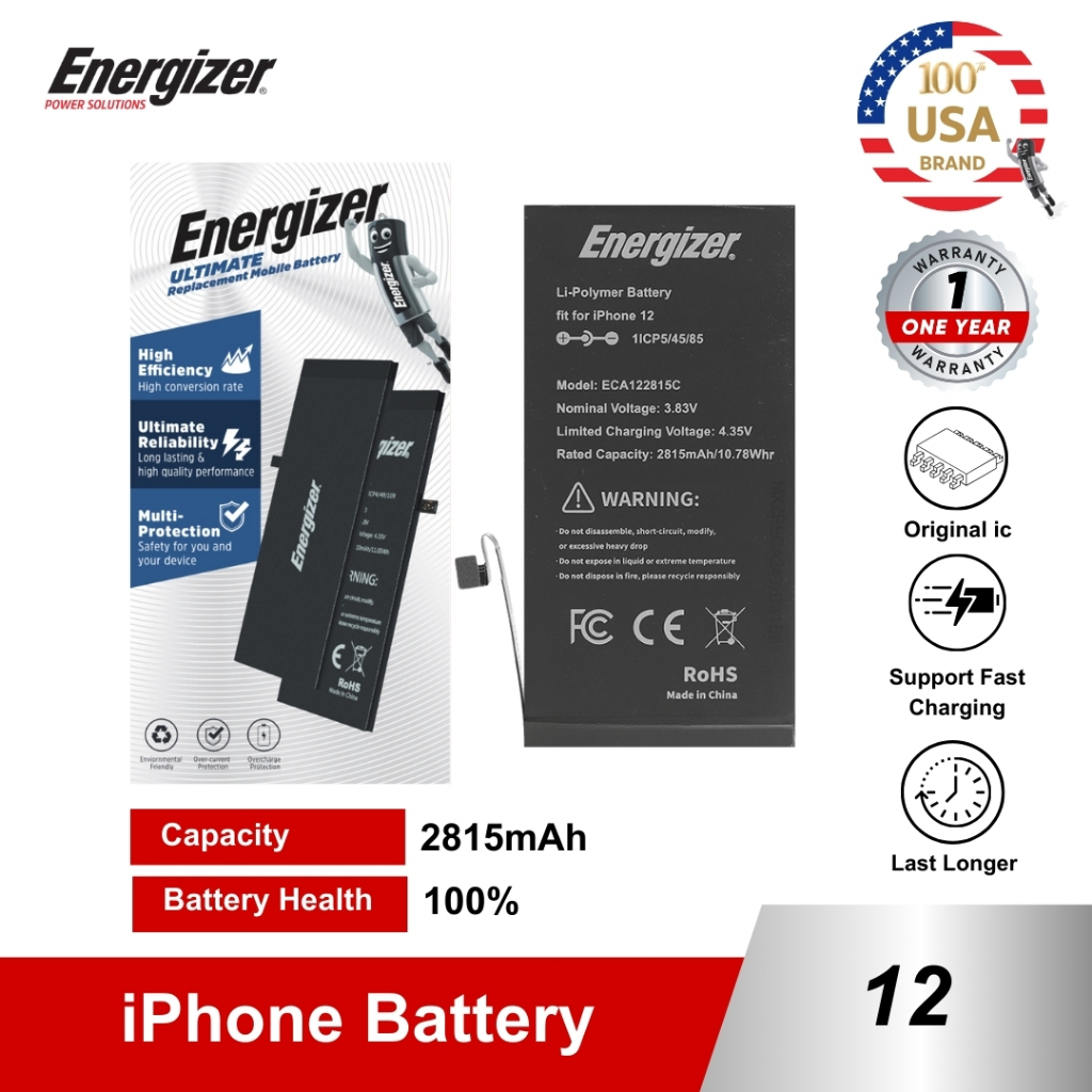 Energizer Battery Baterai Batre iPhone 12 Original