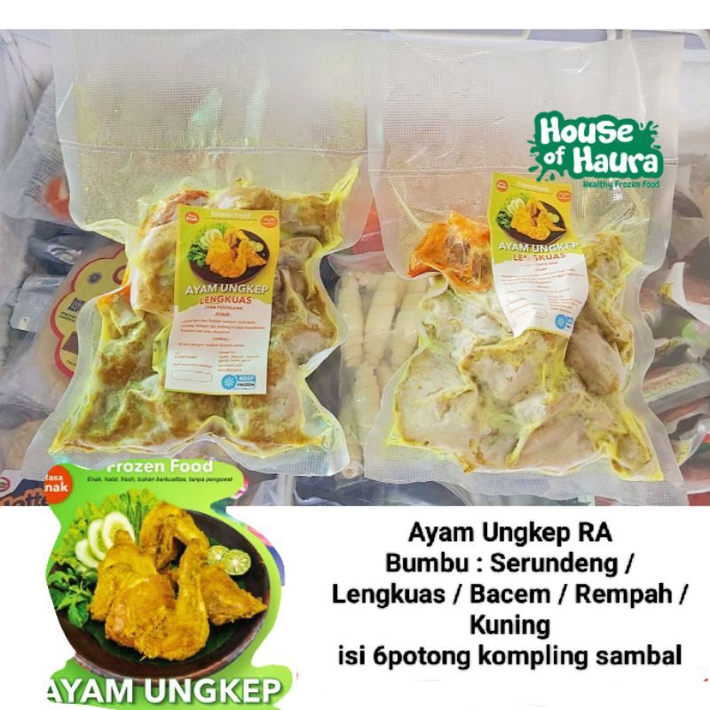 

ayam ungkep / ayam goreng / ayam rempah / ayam bacem / ayam serundeng / ayam laos / ayam bakar