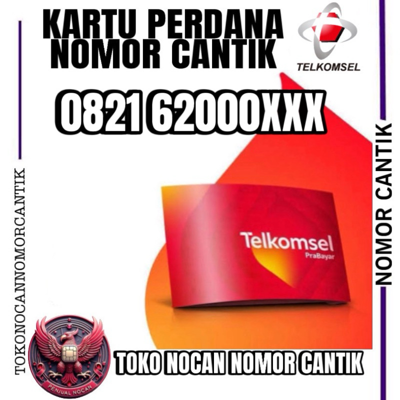 KARTU PERDANA NOMOR CANTIK TELKOMSEL 0821 6 2000 XX