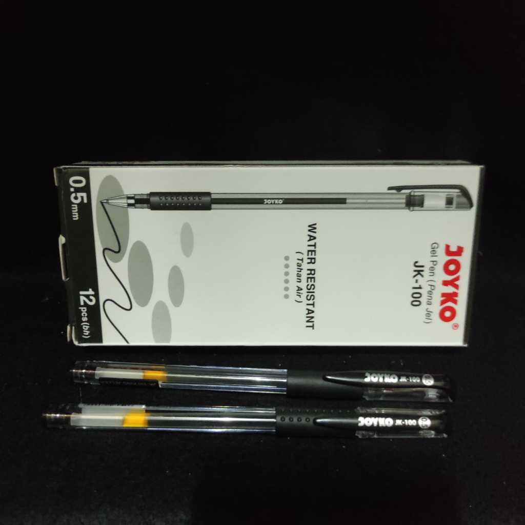 

Joyko JK-100 Gel Pen (Pena Jel) Pulpen Hitam 0.5mm
