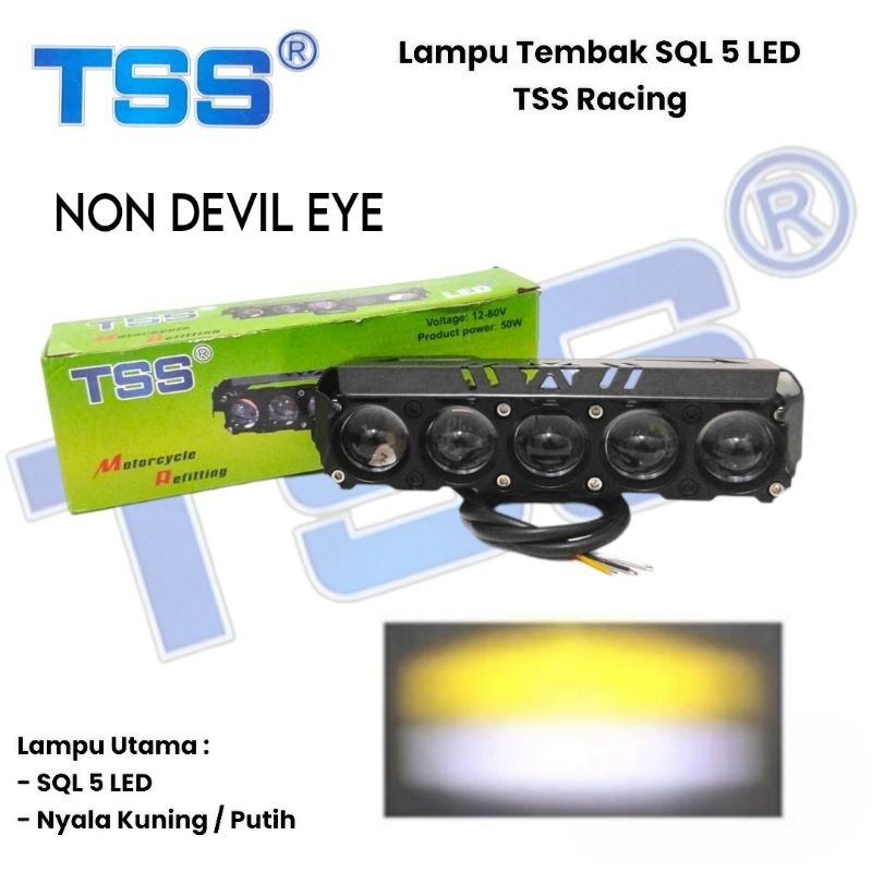 TSS - LAMPU SOROT LED SQL 5 MATA PREMIUM SUPER TERANG 75 WATT 12-24 VOLT ARUS DC / LAMPU SOROT MOTOR