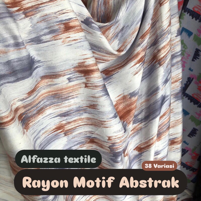 1/2 Meter Kain Rayon Motif Abstrak / Kain Katun Rayon / Katun Rayon