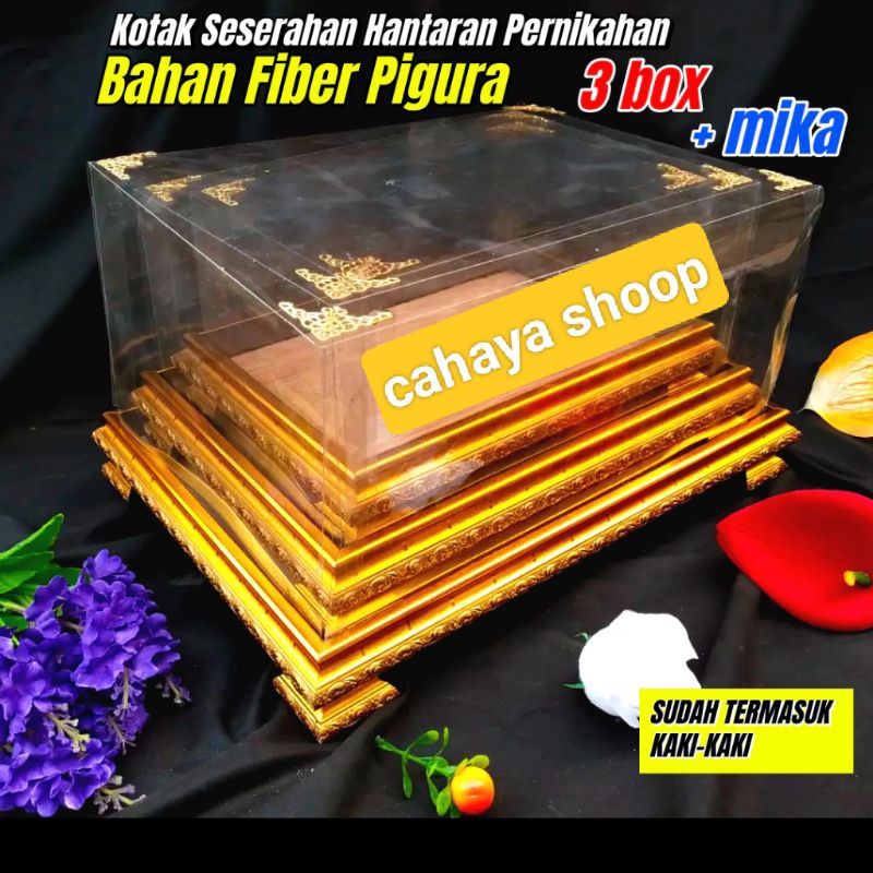 

BOK BAKI SESERAHAN PERNIKAHAN FREM FIBER 1 SET ISI 3 + MIKA PARSEL TUNANAN