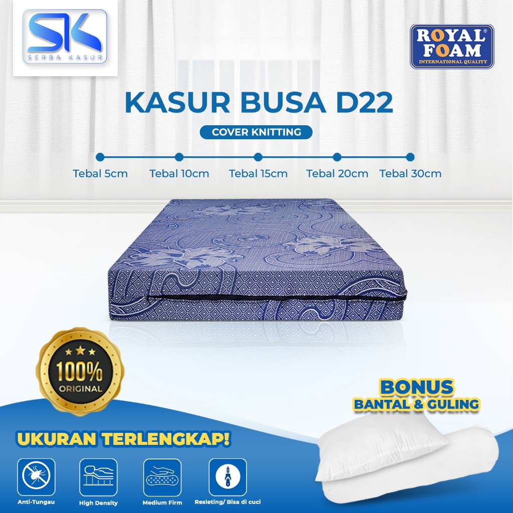 ⁣⁣⁣⁣SERBA KASUR - Kasur Busa ROYAL FOAM Original D22 Garansi Resmi 15 Tahun Cover Knitting Semua Uku