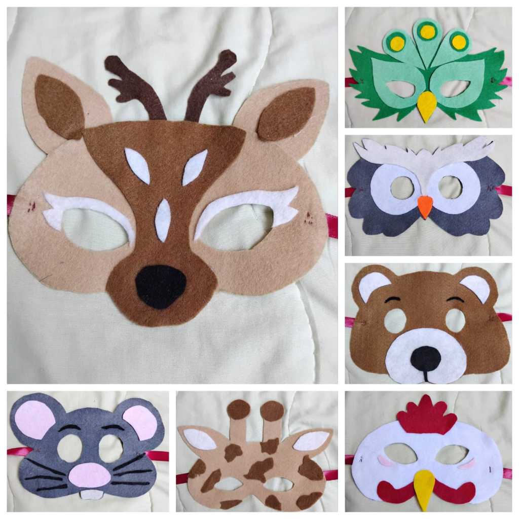 Topeng Hewan Drama Pesta Sekolah 1 | Topeng Hewan Ternak Topeng Bahan Flanel Premium Topeng Binatang