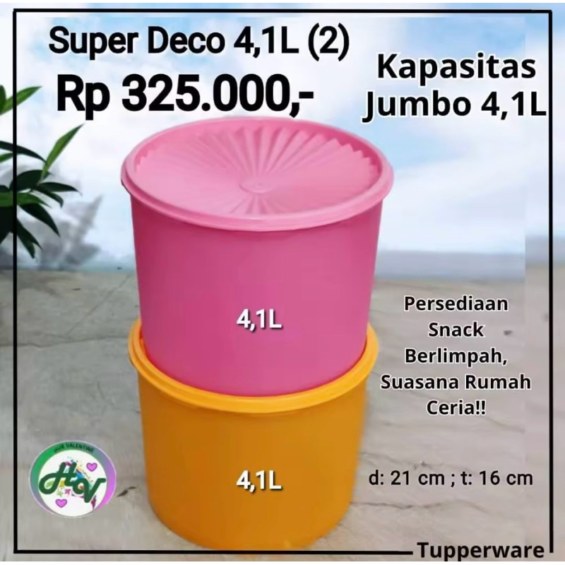 Super Deco 4,1L Toples Tupperware Toples