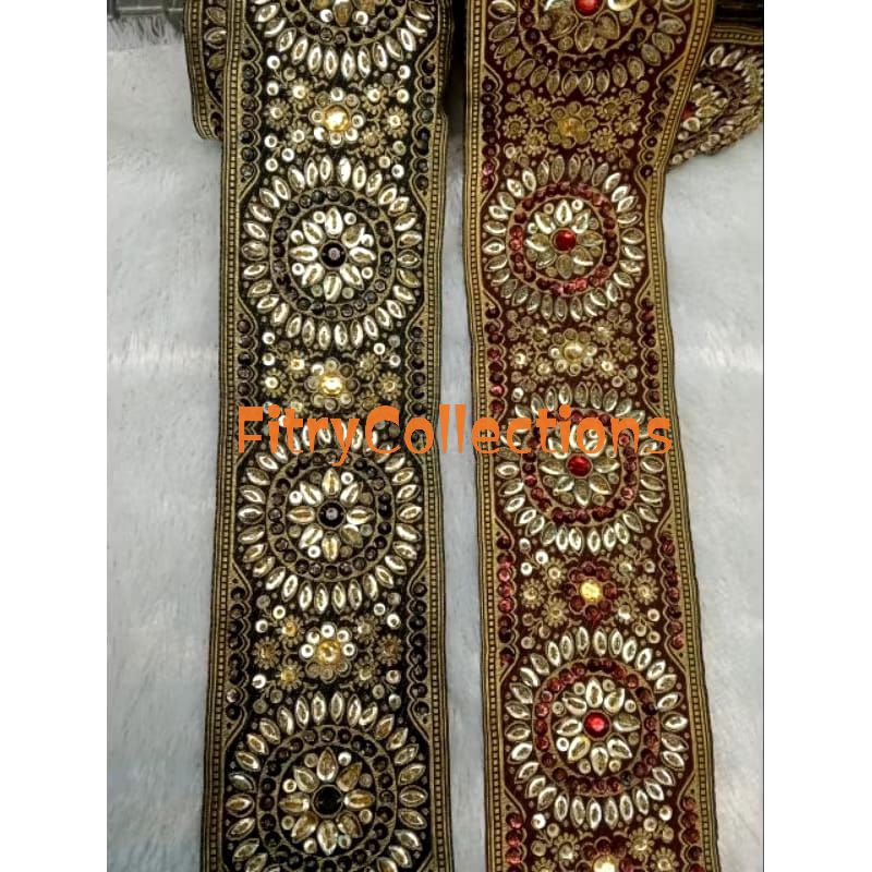 NEW COLLECTIONS RENDA PAYET INDIA/RENDA BORDIR PAYET PER YARD