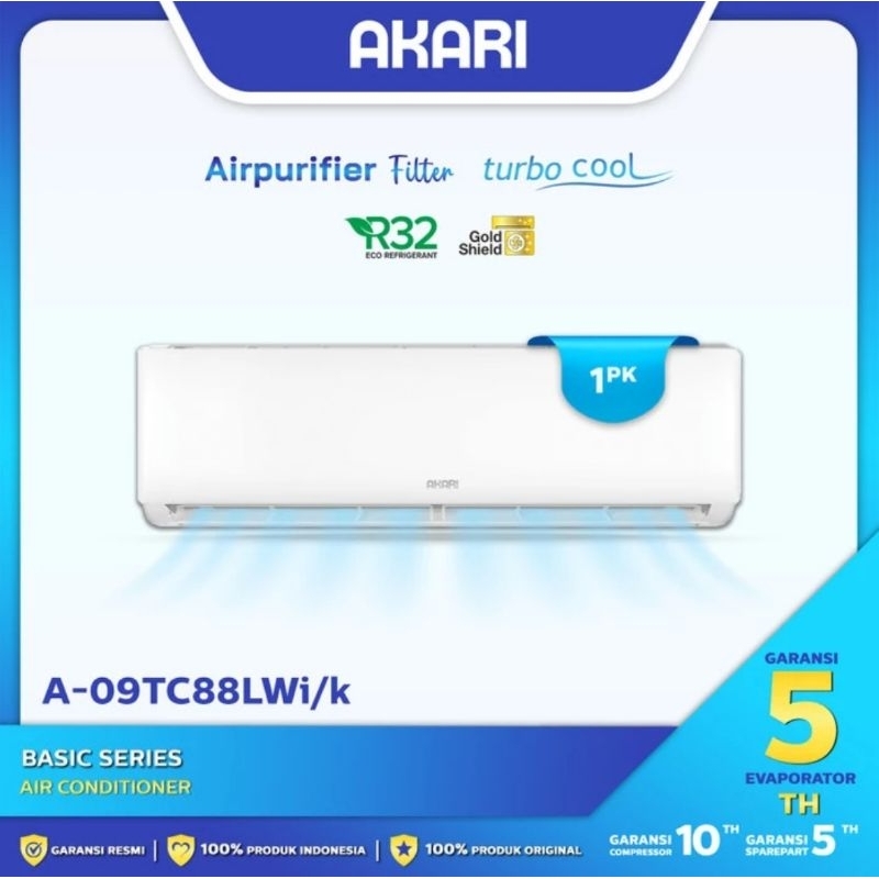 AC SPLIT AKARI 1PK LOW WATT A-09TC88LWI