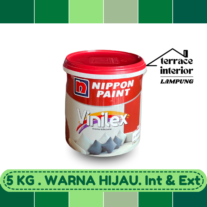 Cat Tembok Nippon Vinilex 5000 Interior & Exterior Hijau 5 Kg