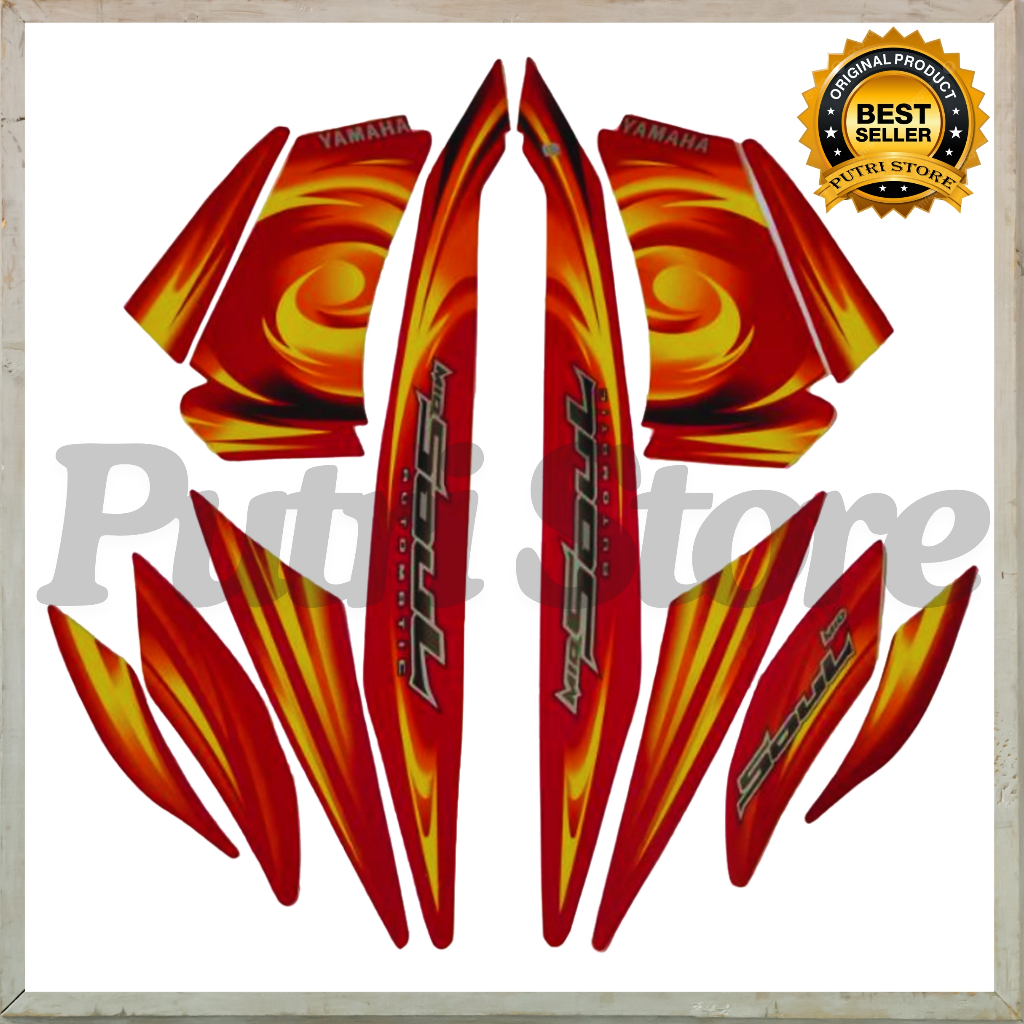 Sticker Striping Yamaha Mio Soul 2007 2008 Lis Merah Full List Body Motor Mio Soul 2007 2008
