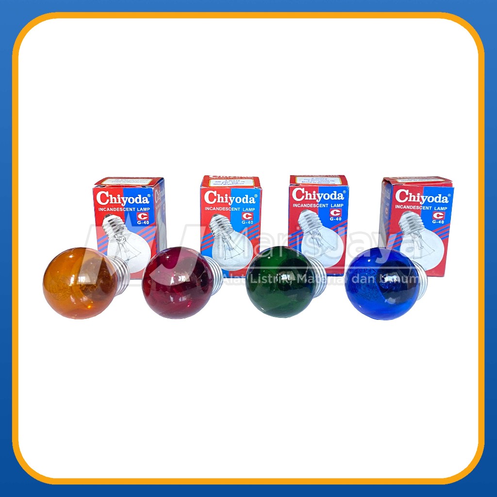 Lampu Bohlam Pijar CHIYODA G-40 5 Watt (Merah, Biru, Hijau, Kuning)