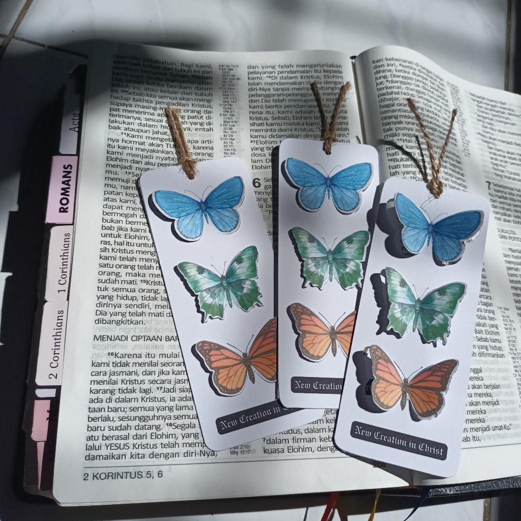 

NEW CREATION IN CHRIST CIPTAAN BARU DALAM KRISTUS Pembatas Buku Bookmark Kindwords | Gospel Alkitab Firman Rohani Kristiani Kristen Sekolah Minggu