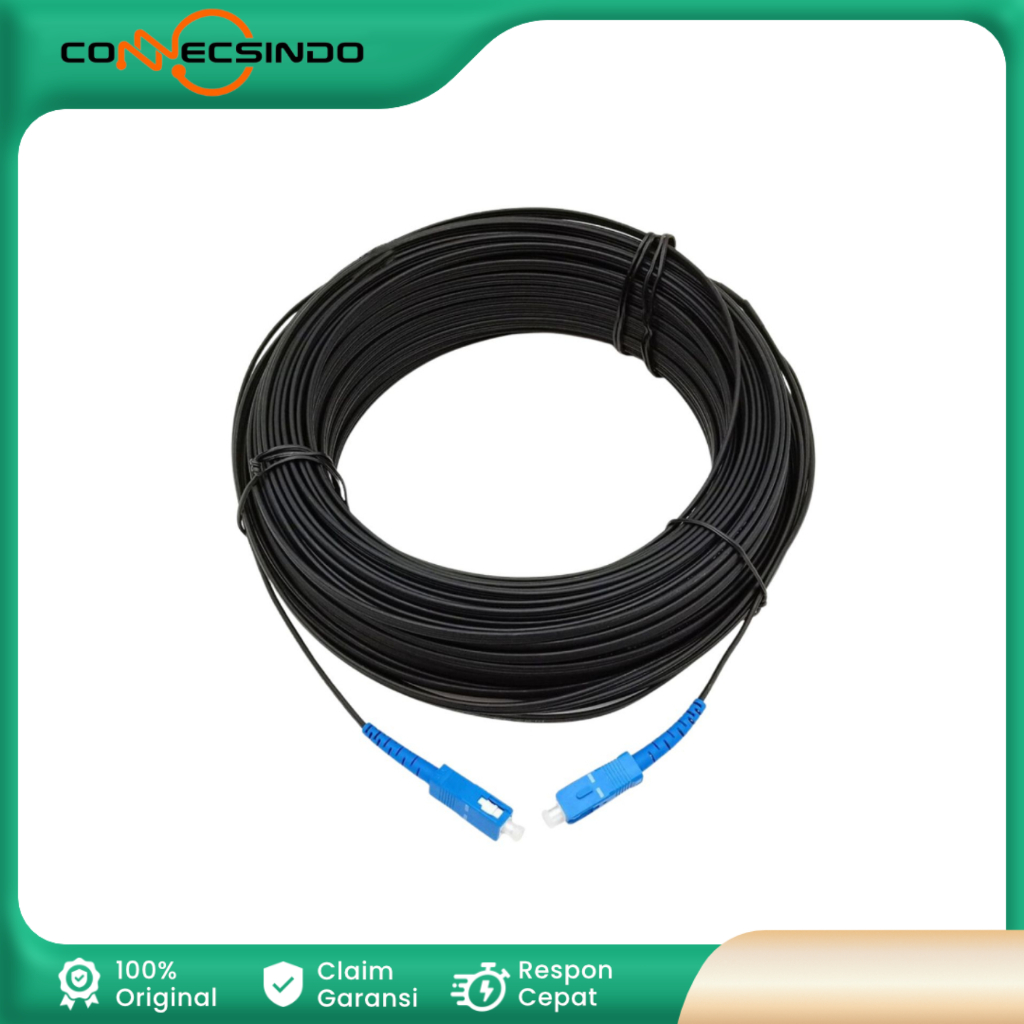 Kabel Fiber Optik Drop Core Konektor FC 100 Meter