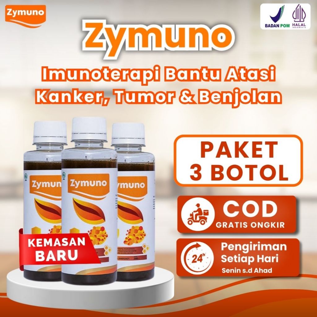 

Zymuno Paket 3 Botol - Imunoterapi Berkhasiat Untuk Pengobatan Tumor Kanker dan Benjolan Tubuh isi 200ml