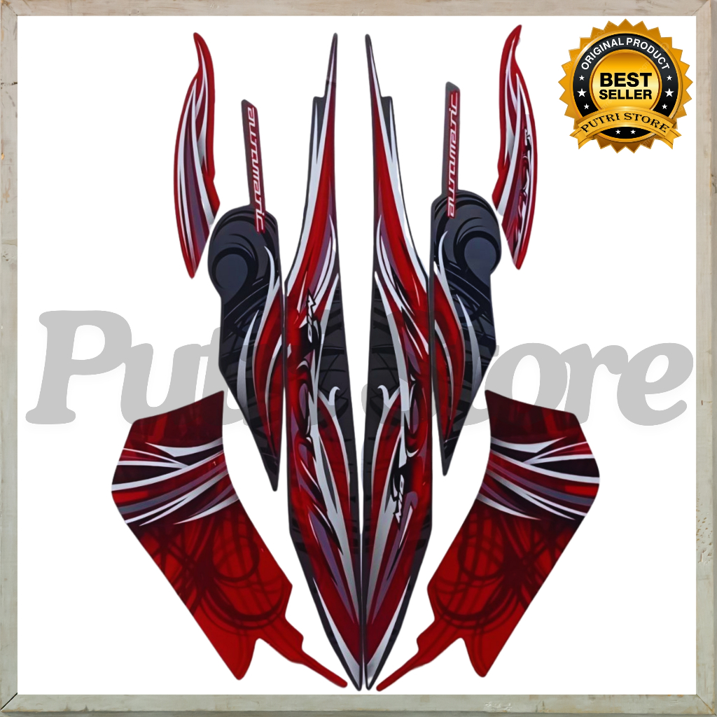 Striping Stiker List Body Motor Yamaha Mio Soul 2009 Merah Full Standar List Stiker Mio Soul 2009