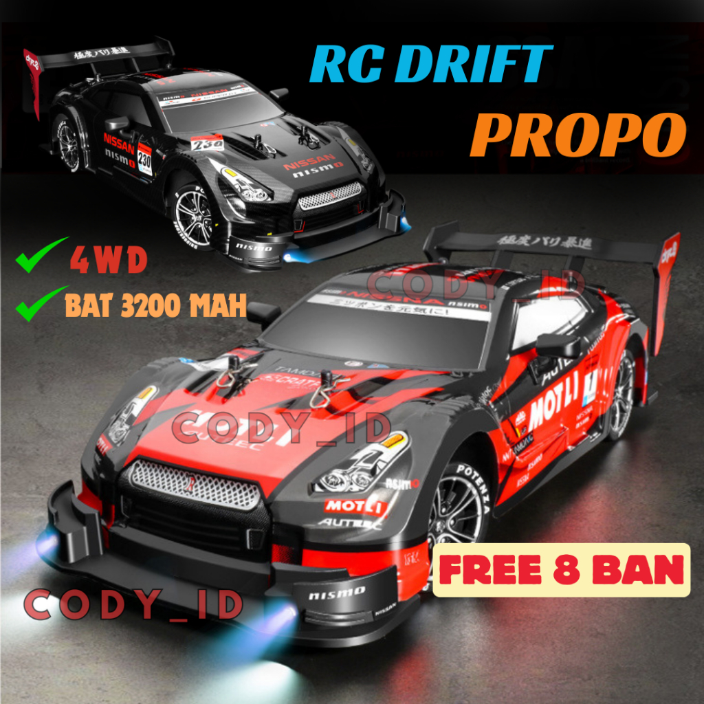 RC Drift 4WD Propo skala 1:16 / Mobil Remot Drift 4WD / Mobil RC Racing Balapan murah / RC Drift GTR