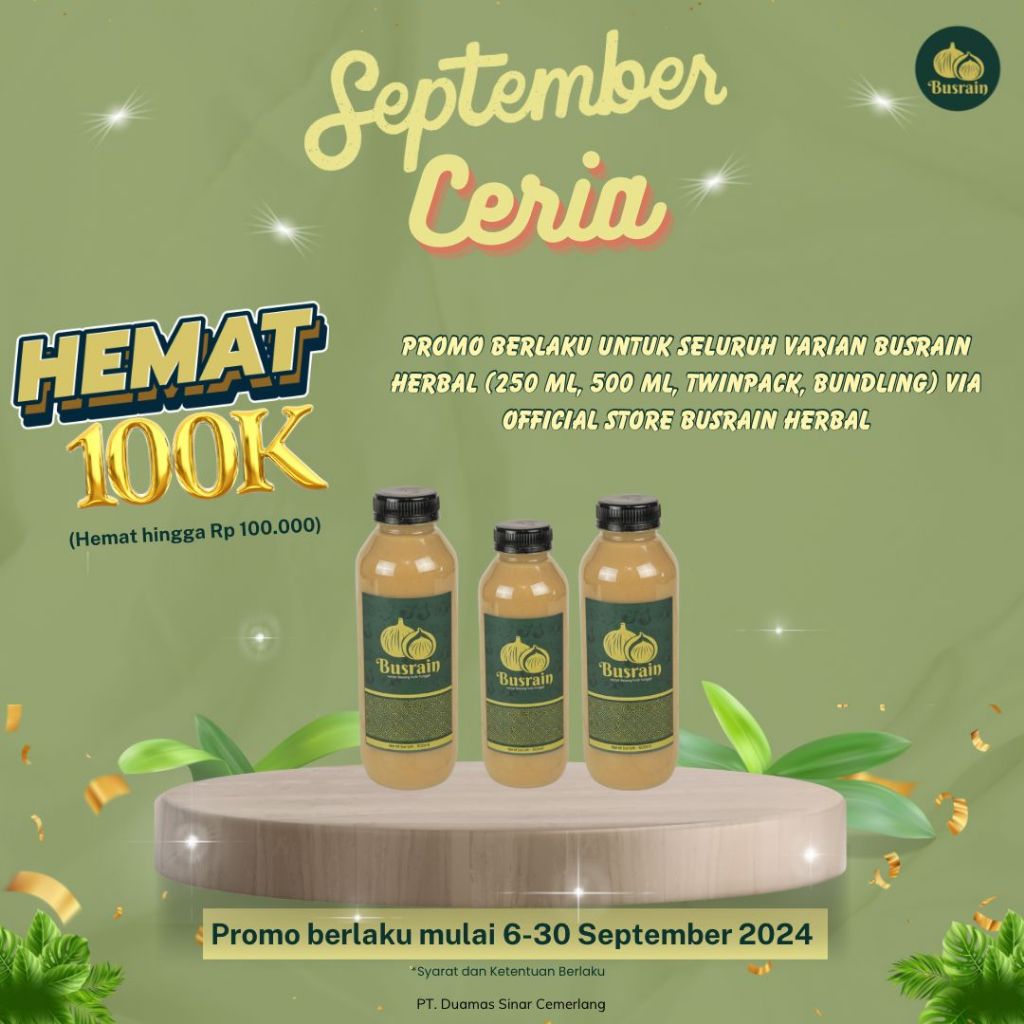 

Busrain Herbal Jus Bawang Putih Tunggal 500 ml + 250 ml