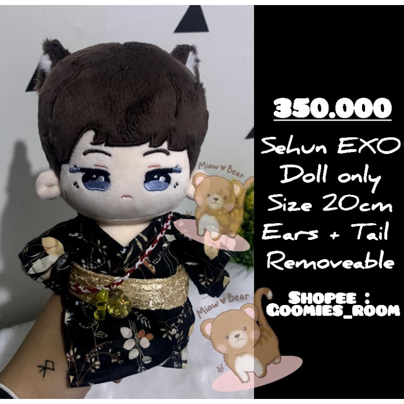 EXO SEHUN KITTY FREEZY DOLL boneka fanmade per-bonekaan anapas KPop dan anime NCT Dream 127 EXO Naru