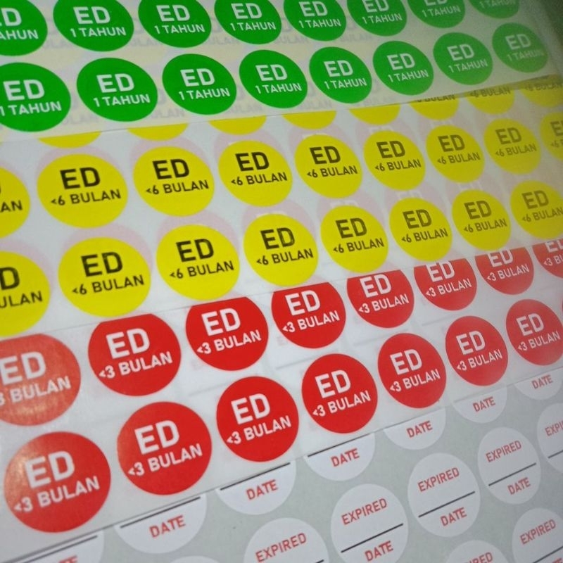 Stiker Expired Date Stiker EXpired Date Blank ukuran diameter 2cm