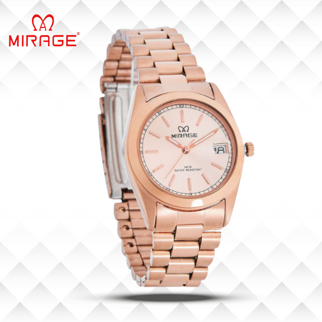 Mirage Jam Tangan Pria Analog TS 195 M Rose Gold Original Stainless