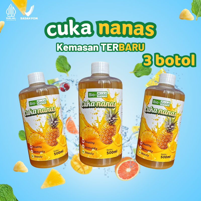 

BIO GOLD - Cuka Nanas Kemasan Terbaru Praktis Beli 3 Lebih Hemat Untuk Atasi Masalah Gula Darah Tinggi / Kolestrol