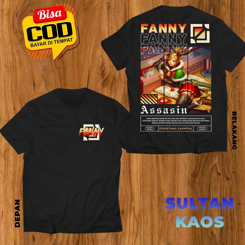 KAOS DEWASA GAME MOBA FANNY CHRISTMAS CARNIVAL BAJU ML FANNY ASSASIN TSHIRT MLBB BAJU MOBA