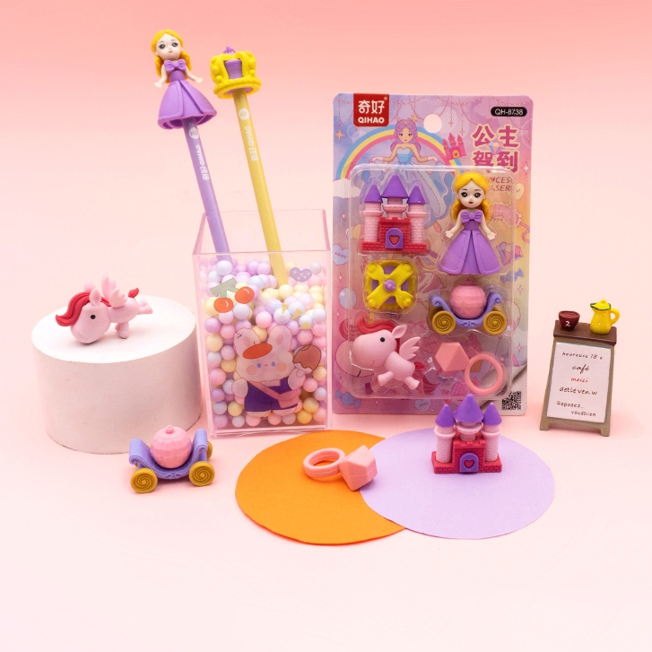 

8738 Set penghapus karakter princess putri istana anak perempuan sensory play DIY