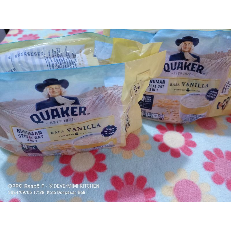 

Quaker 3 in 1 Vanilla Polybag isi 8 sachet Minuman Sereal Oat