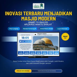 Paket Android Box Awas TV Software Aplikasi Waktu Shalat TV Masjid Digital Jam Waktu Shalat