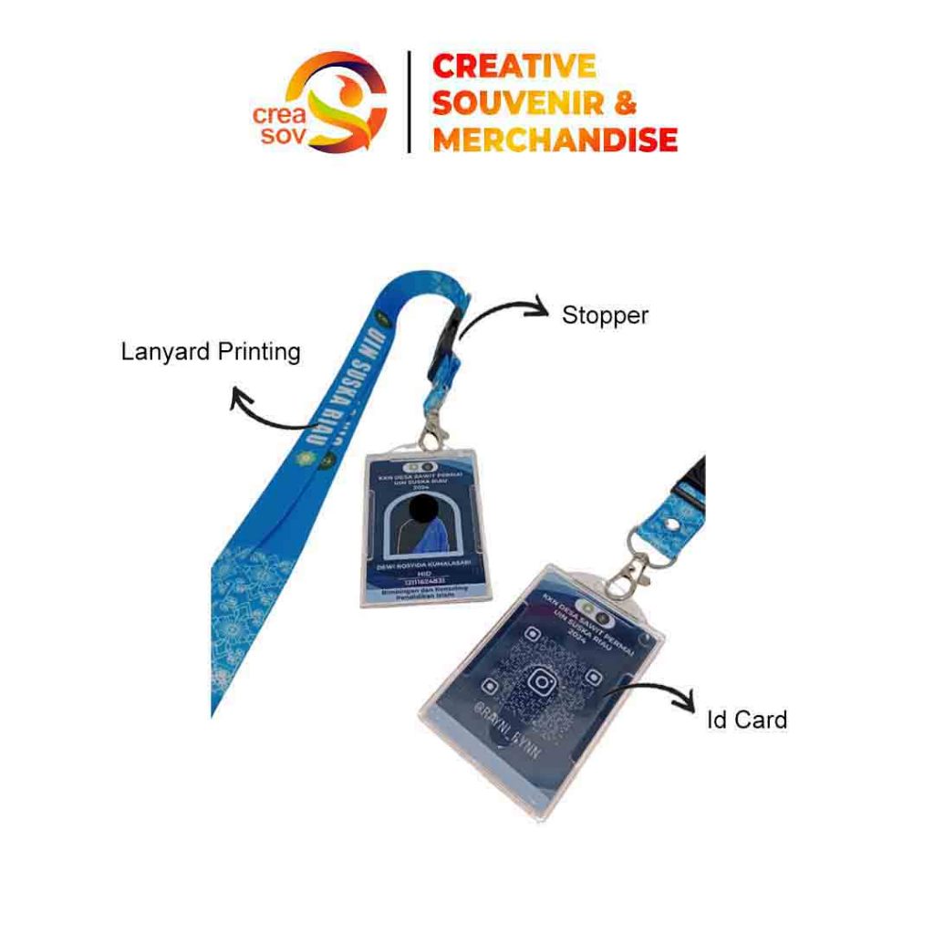 

Creasov, ID Card Lanyard Printing, Tali Lanyard Printing, Custom Tali ID Car Printing 1 Sisi, 2 Sisi