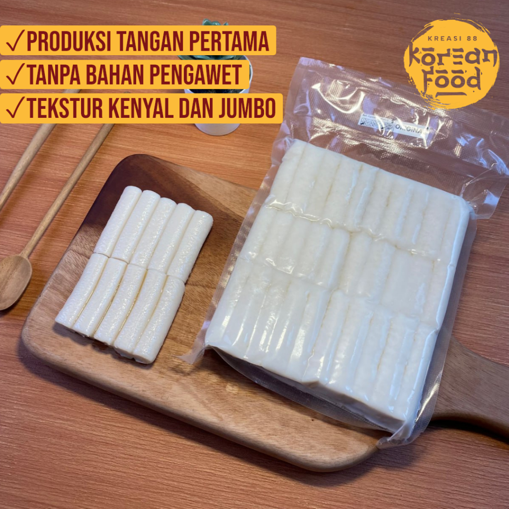 

Tteokbokki 1kg Grosir Supplier / Rice Cake Murah / Produsen Rice Cake