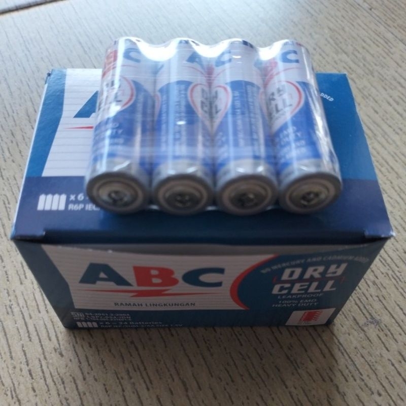 Baterai abc AA biru baterai jam baterai remot tv batrai AA abc baterai a2 batre
