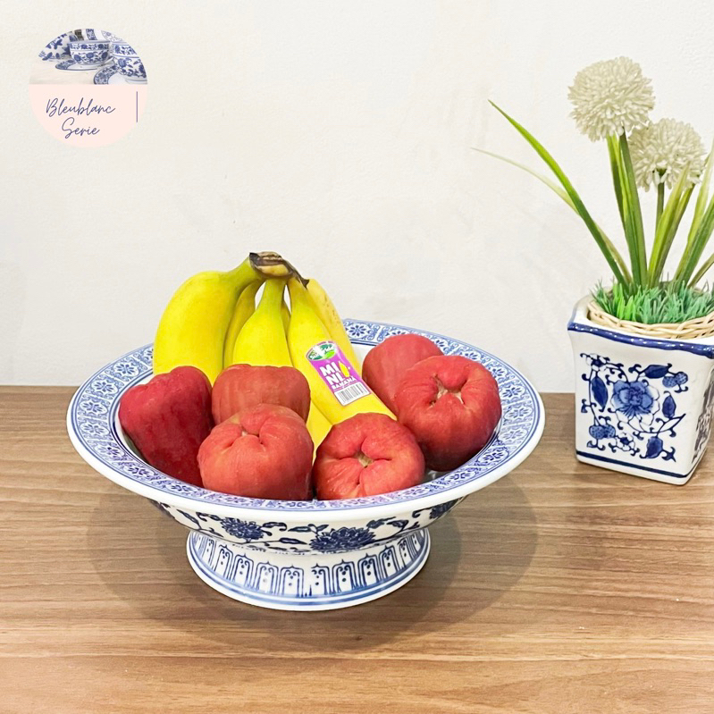 Mangkok Saji Keramik Biru Putih Cera