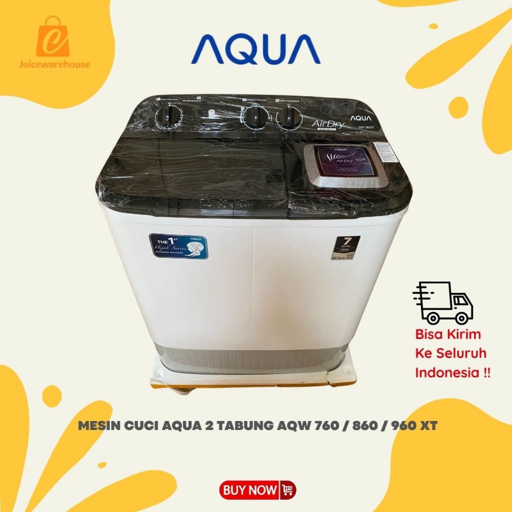 MESIN CUCI AQUA 2 TABUNG QW760XT / QW860XT / QW960XT