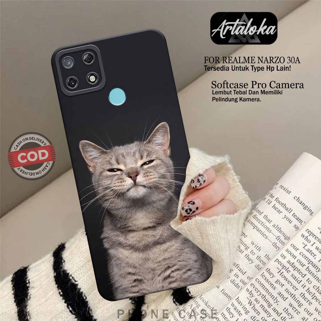 Case Hp Realme Narzo 30A Fashion Case Kucing Lucu Case Realme Narzo 30A Silikon TPU Pro Camera Casin