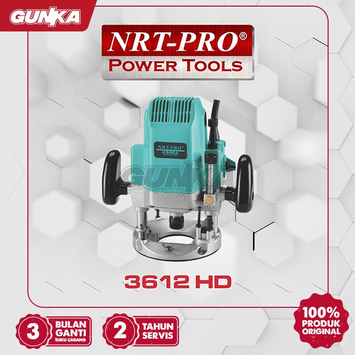 Electric Wood Router (12 mm) NRT-Pro 3612HD Mesin Profil Besar Trimmer Trimer Kayu 2 Pegangan