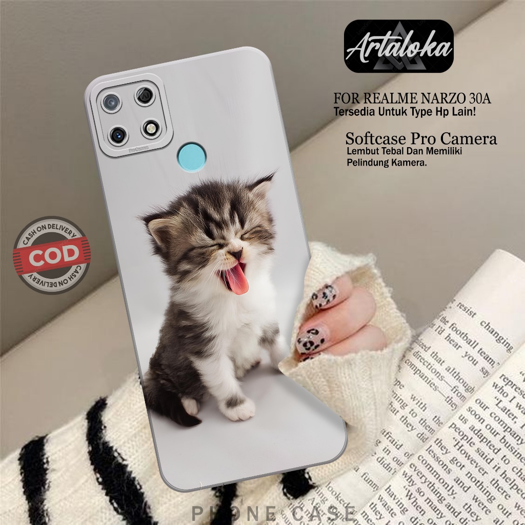 Case Hp Realme Narzo 30A Fashion Case Kucing Lucu Case Realme Narzo 30A Silikon TPU Pro Camera Casin
