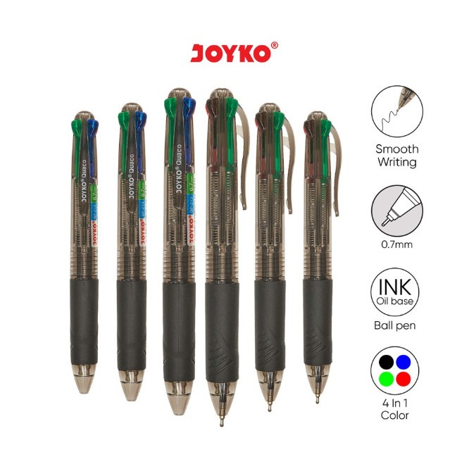 

Ball Pen / Pulpen / Pena Joyko BP-213 / Quaco / 0.7 mm/ 4 warna / Colors