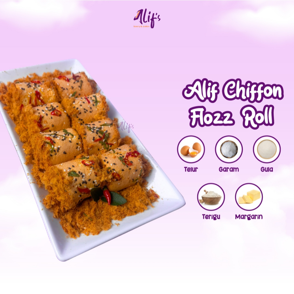 

Cemilan Roti Abon Chiffon Flozz Roll Alifs Bakery and Cookies Official